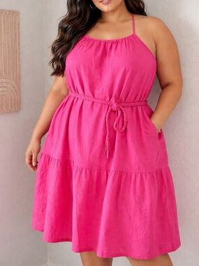 The Get size XXXL bright pink summer dress w/ adjustable straps, NEW with tags